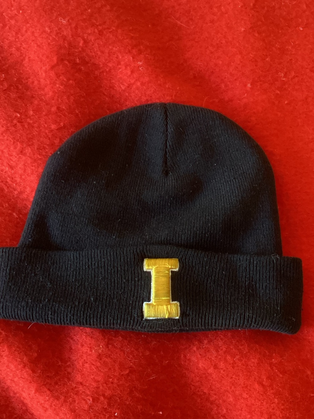 Top of the World Black Beanie with Yellow 'I' Patch